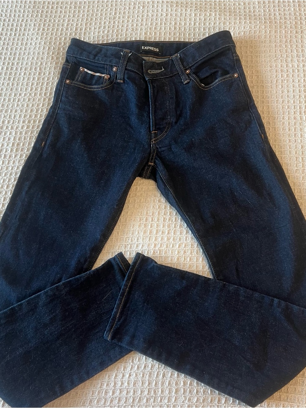 Express Men's Slim Jeans in Dark Indigo Blue